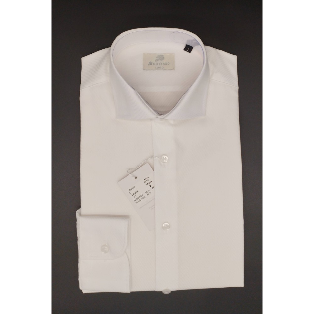 Camisa caballero vestir regular color blanco